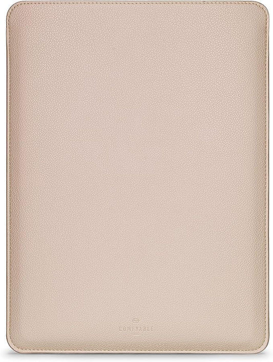 Comfyable Laptop Sleeve 13 Inch Precisely Compatible with MacBook Air M5 2026 & MacBook Pro/Neo A18, Faux Leather Cover Case, Sand