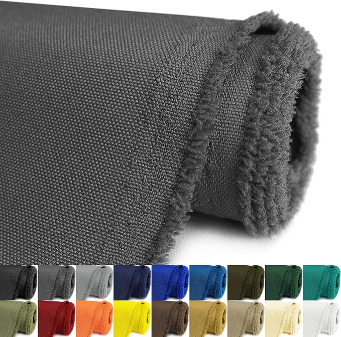 Waterproof Canvas Fabric by The Yard 58inch 600D Upholstery Material Polyester Fabric Outdoor Water Resistant Fabric for Sewing Chair Patio Cushion Purse Bag Interior, Pre Cut 2 Yard Grey