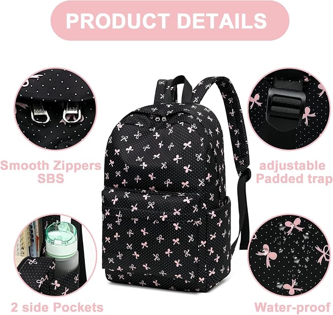LEDAOU Backpack for Girls School Bag Kids Bookbag Teen Backpack Set Daypack with Lunch Bag and Pencil Case | Kids