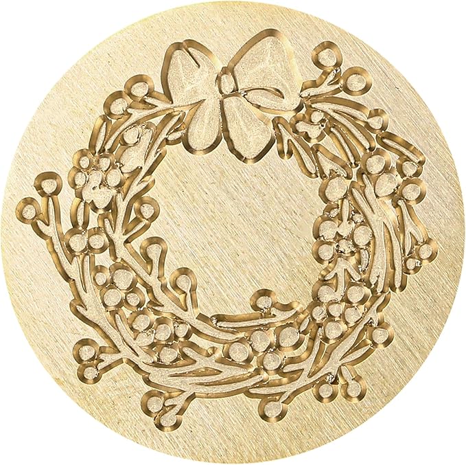 Yoption Christmas Wax Seal Stamp Gift Box Kit, 6pcs Sealing Wax Stamp Heads with 1 Wooden Hilt Set for Party Invitation Card Gift Decoration (Merry Christmas Series)