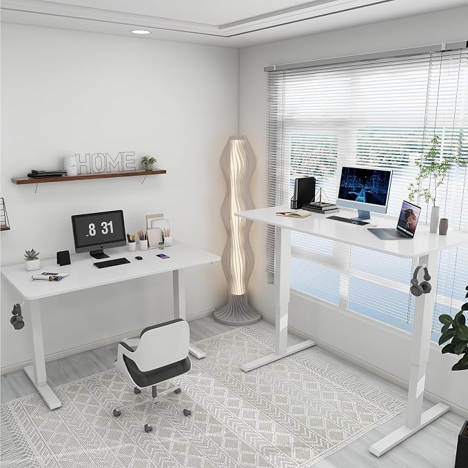 Whole Piece Manual Standing Desk Adjustable Height with Lockable Casters- Hand Crank Stand up Desk with Wheels, Mobile Sit to Stand Workstation with Handle