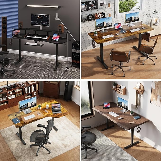 Dual Motor Standing Desk Frame for 40-63 in Tops, 264 lb, Black | Frame Only, Fits 40-63 x 24-28 in Tops, 28.3-46.5 in Height, 2+3 Controls, ≤45 dB, 264 lb Capacity