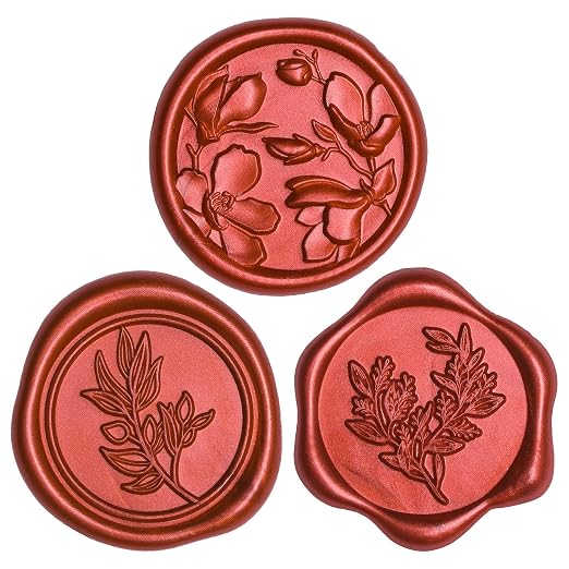 UNIQOOO Wax Seal Stickers - (3 Designs in 1 Pack) Wedding Invitation Envelope Seal Stickers, 60 Pcs Self-Adhesive Stickers, Perfect for Invitation, Christmas, Gift Wrapping