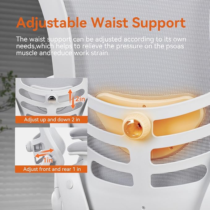 BOLISS Ergonomic Drafting Chair High Back for Standing Desk-Grey | Tall Office Chair Double-Layer Seat Cushion, Adjustable Headrest & Lumbar Support, Flip-Up & Height Adjustable Arms