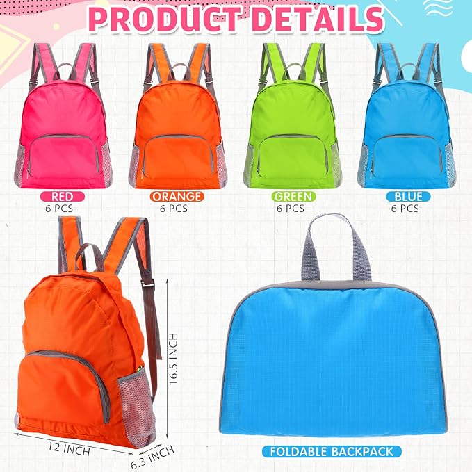 120 Pcs / 24 Sets Back to School Supplies Kit Include Sturdy Oxford Backpacks Water Bottles Pencil Pouches Scissors Rulers for Students Supplies Donations Camping Party Bulk Gift Set (Classic)