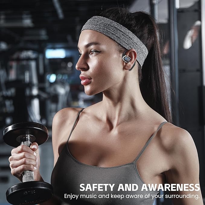 Wireless Earbuds, Bluetooth 5.4 Headphones, True Wireless Stereo Sound Earphones with Noise Cancelling Mic, Fast Charging, IPX7 Waterproof, Comfort Fit Ear Buds for Sports/Workouts/Travel (Deep Black)