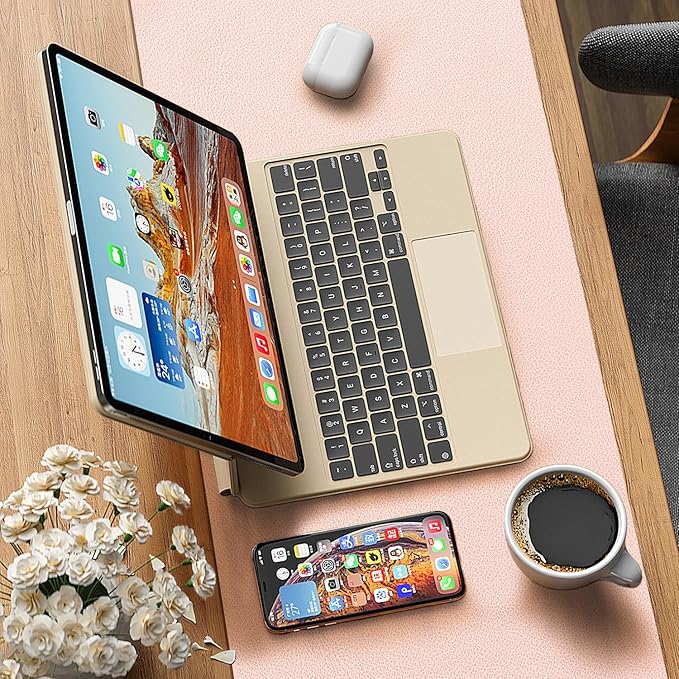 Leather Desk pad Protector,Large Mouse Mat Laptop Desk PadLaptop Computer Desk Keyboard Mat for Office/Work/Home/Decor (Pink, 37 * 18in)
