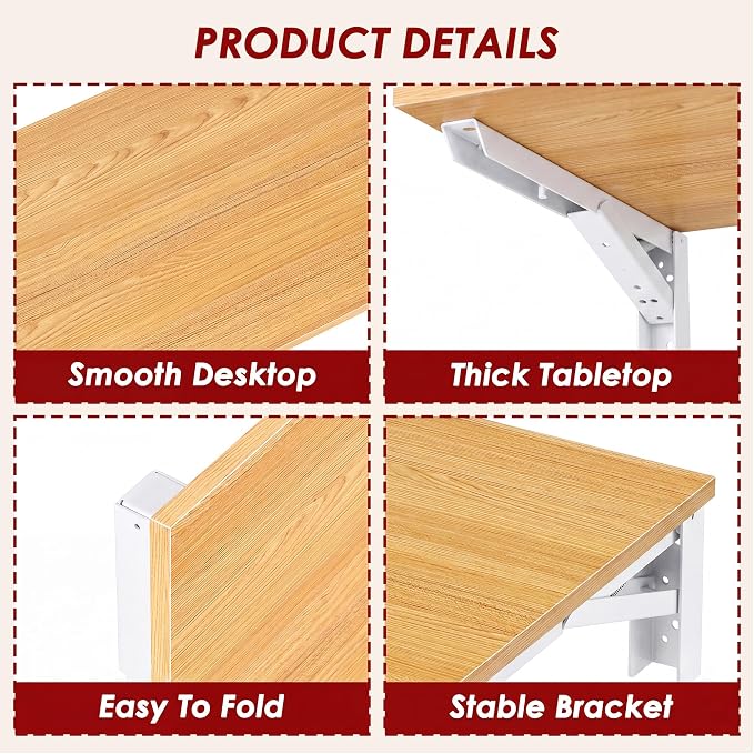 Need Fold Wall Mounted Workbench Folding Wall Table Length 47.2" Width 20" Perfect Addition to Garage & Shed/Home Office/Laundry Room/Home Bar/Kitchen & Dining Room