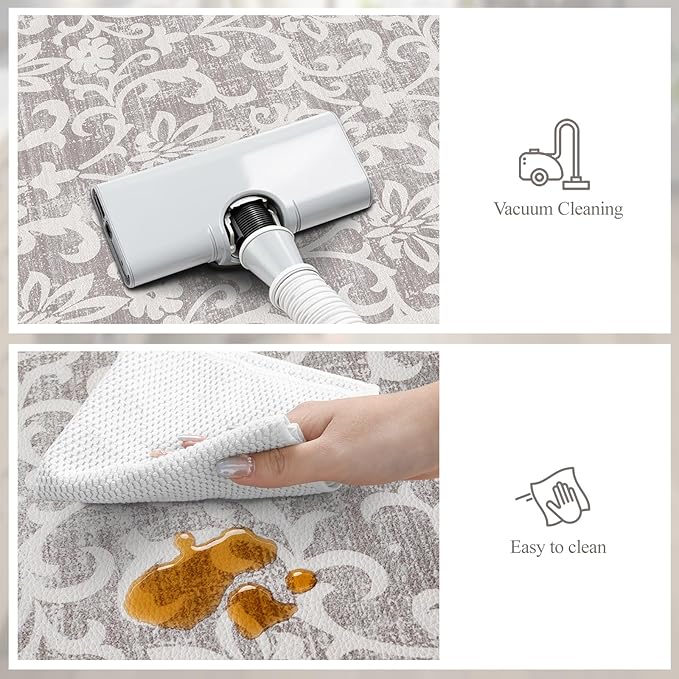 LEEVAN Cushioned Kitchen Mats for Floor Sets of 2, Vintage Distressed Grey Anti-Fatigue Kitchen Mat for Laundry,Non Slip Waterproof Standing Mat for Home,Office, Desk,Sink(17.3"x29"+17.3"x59")