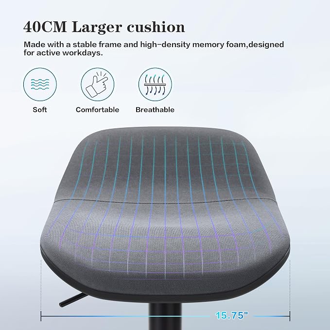 IWMH Standing Desk Stool, Adjustable Standing Desk Chair, Sit Stand Stool | Height Adjustable Sit Stand Desk Stool, Ergonomic 360° Swivel Leaning Stools with Footrest for Office Home (Black)