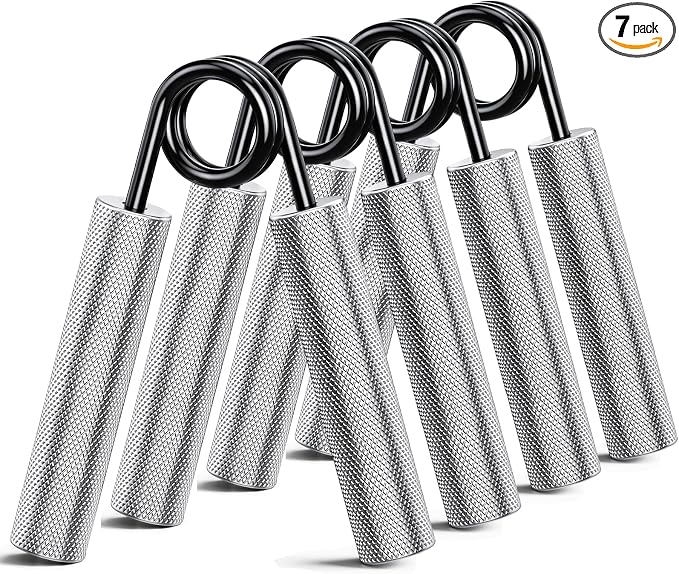 ZEAGUS Grip Strength Trainer 7 Pack,50LB-350LB Metal Hand Grip Strengthener,Non-Slip Heavy-Duty Forearm Exerciser,Hand Gripper for Muscle Building and Hand Rehabilitation Exercising
