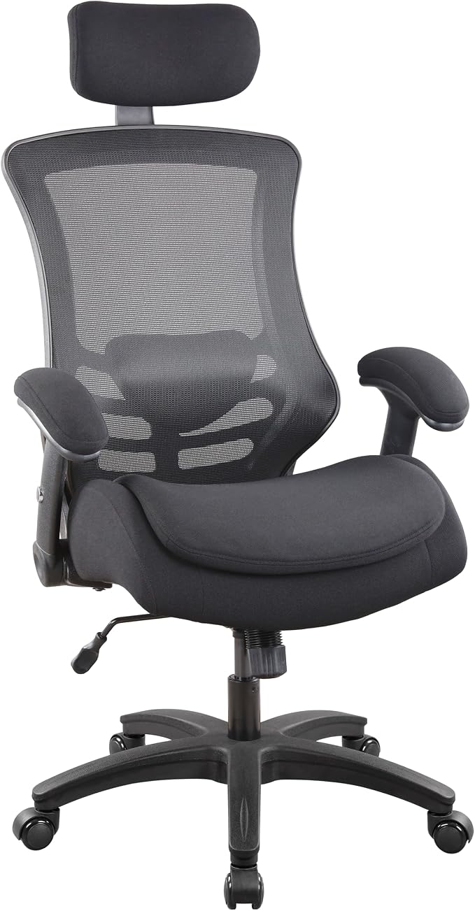 BOLISS Ergonomic Office Desk Chair High Back Heavy Duty 400lbs | Double-Layer Seat Cushion, Adjustable Headrest, Adjustable Lumbar Support, 2D Height Adjustable Flip-Up Arms