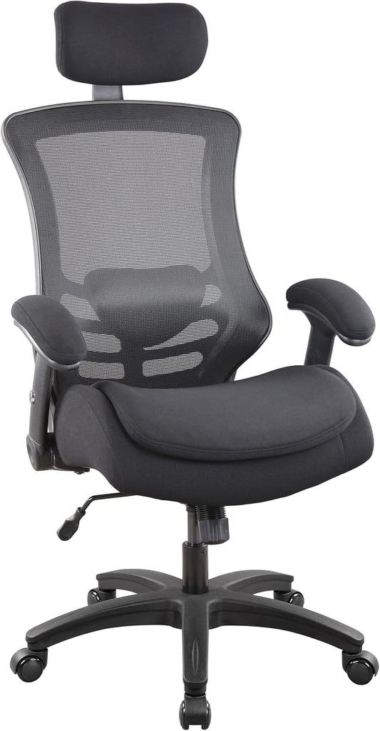 BOLISS Ergonomic Office Desk Chair High Back Heavy Duty 400lbs | Double-Layer Seat Cushion, Adjustable Headrest, Adjustable Lumbar Support, 2D Height Adjustable Flip-Up Arms