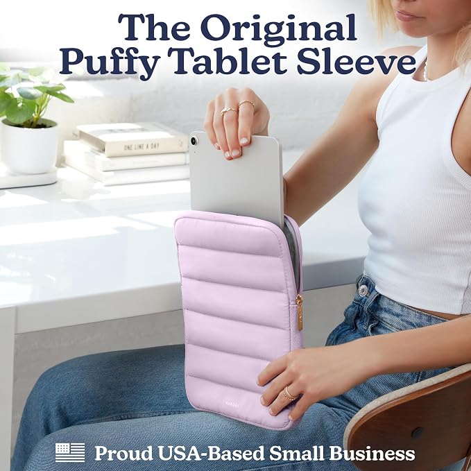 Vandel - The Original Puffy iPad Sleeve 9-11 Inch Tablet Sleeve, Purple i Pad Case for Women and Men, Cute iPad Air Pouch, 9 10 Inch, 11 Inch Bag