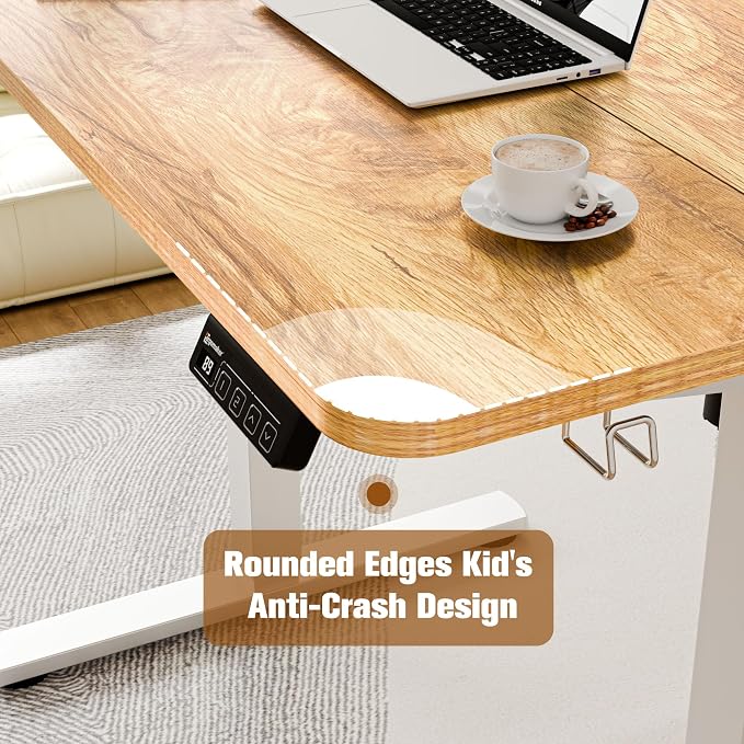 Small Standing Desk, 35"x24" Height Adjustable Sit-Stand for Home Office | Electric Adjustable Standing Desk, Sit to Stand Computer Office Desk with Splice Board, Memory Preset, Lifts 28.7''-46.5"