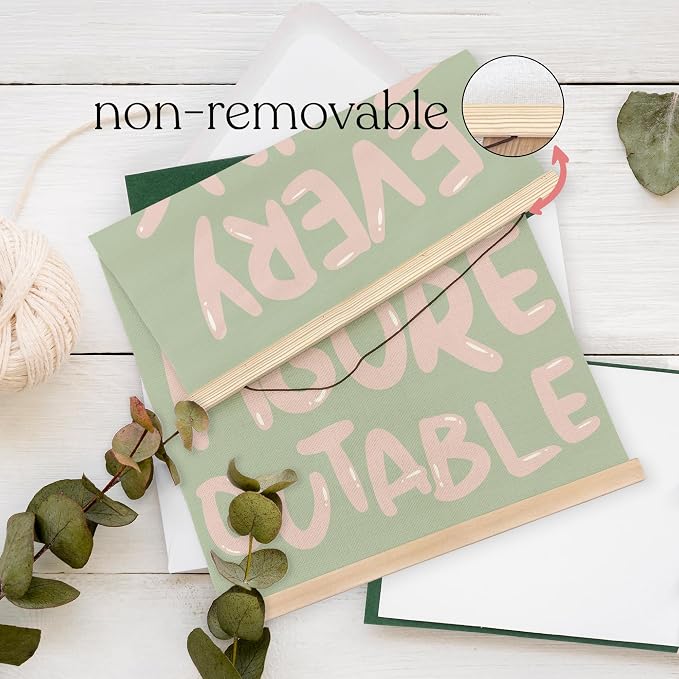 YQDEJ Pink Green Everything Is Figureoutable Inspirational Wall Art Poster Hanger Frame, Pink Green Positive Affirmations Wall Decor, Motivational Wall Art for Home Office Classroom, 12x16 Inch