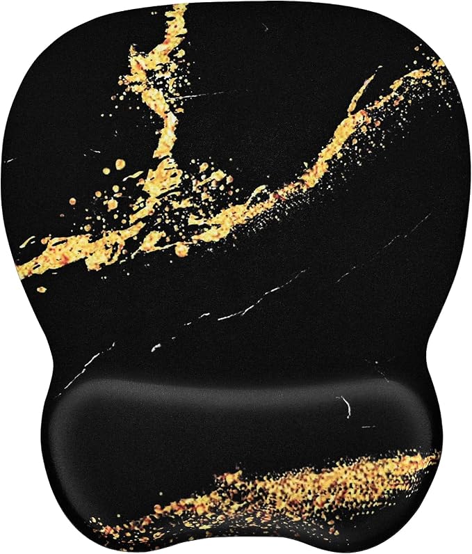 EooCoo Ergonomic Mouse Pad with Wrist Support, Mousepad with Memory Foam Wrist Rest and Non-Slip Base for Computer, Cafe, Home & Office, 9.64 x 8.26 in Office Desk Accessories
