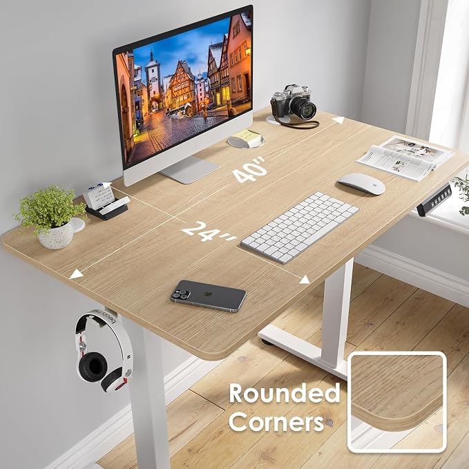 STARY Electric Standing Desk Adjustable Height Sit Stand Home Office Desk with Splice Board