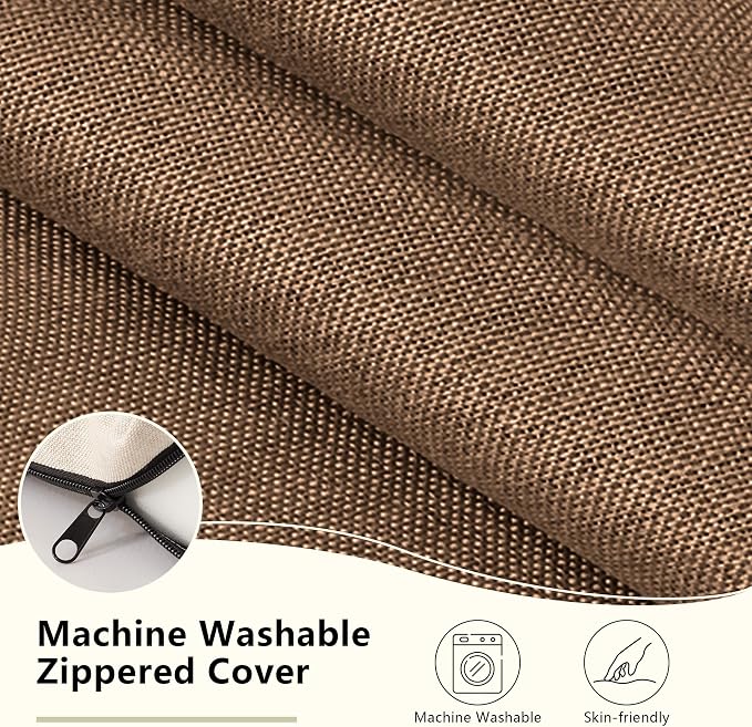 Nordjager Chair Cushions for Dining Chairs, 4 Pack Memory Foam Cushion | 2.5" Thick Chair Cushion; Waterproo Surface with 17" x 16" Size for Kitchen & Dining Chairs, Secure Ties and Washable Cover.