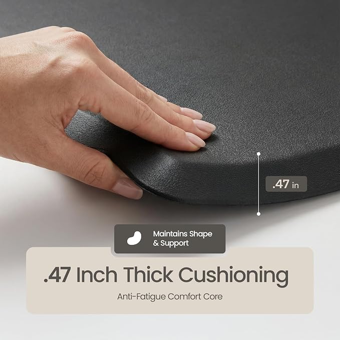 Anti Fatigue Kitchen Mats for Floor | Padded Kitchen Rugs | Non Slip, Cushioned Standing Desk Mat | Waterproof Floor Mat | 17.3" x 28" x 0.47" & 17.3" x 59" x 0.47", Black, 2-Pack | More Décor