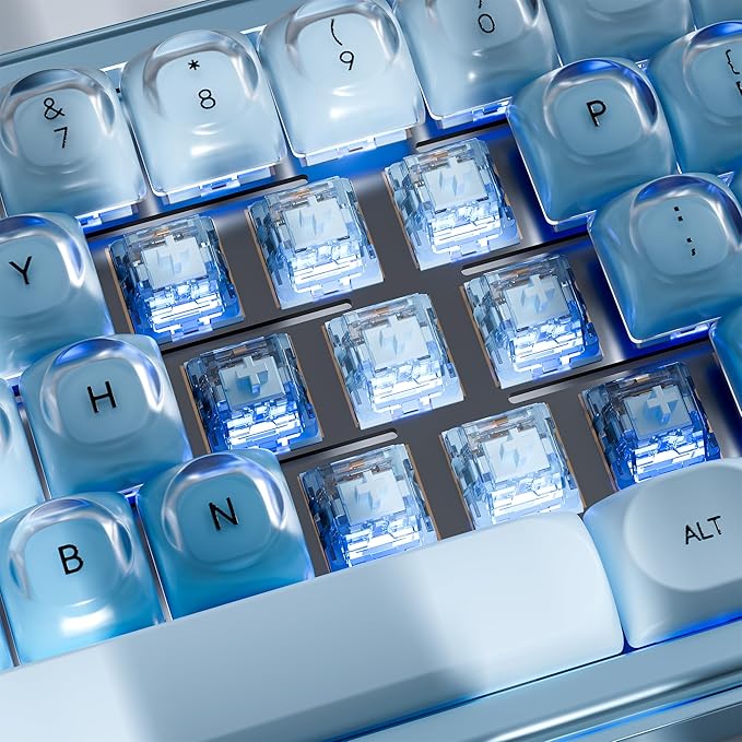 ZhouWang Dreamlike Blue Click Switch, Dustproof and Waterproof Keyboard Accessories for Mechanical Gaming Keyboards, Suitable for 3D-Printed Click switches and MX Mechanical Keyboards(90Pcs)