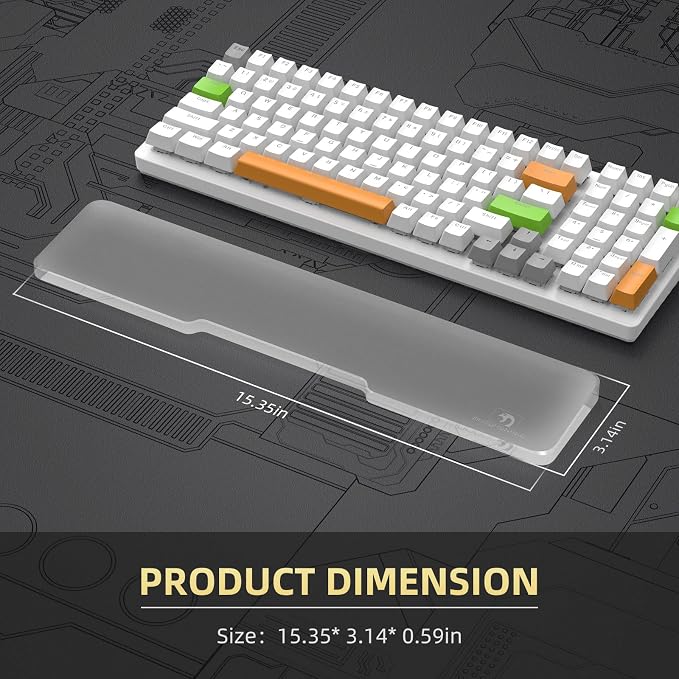Acrylic Keyboard Wrist Rest 98-Key Mechanical Keyboards Ergonomic Palm Rest for Computer Keyboard,Anti-Slip Base,Wrist Pad for Laptop,Office & Home-Easy Typing