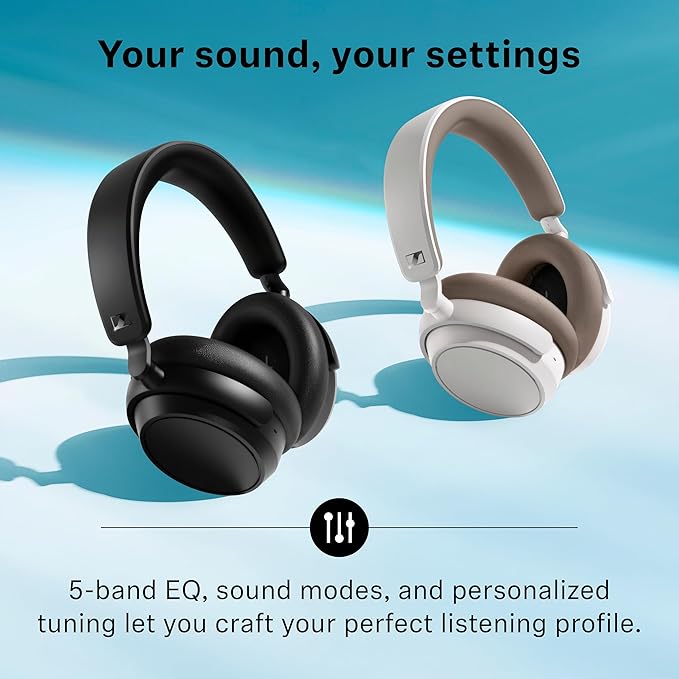Sennheiser ACCENTUM Plus Wireless Bluetooth Noise Cancelling Headphones - Quick-Charge Feature, Up to 50HR Playtime, Adaptive Hybrid ANC, for Traveling, School & Work, Black