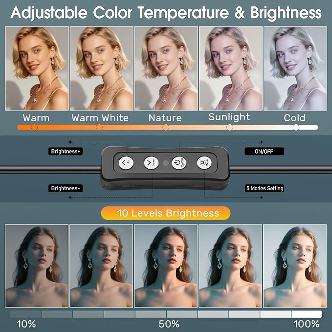 ALTSON 16W 2PCs Video Conference Lighting, LED Streaming Light Clip-On, Zoom Lighting for Computer Monitor Webcam Laptop, Desk Ring Light for Video Recording Podcast, Eye-Caring&360° Rotary Backlight