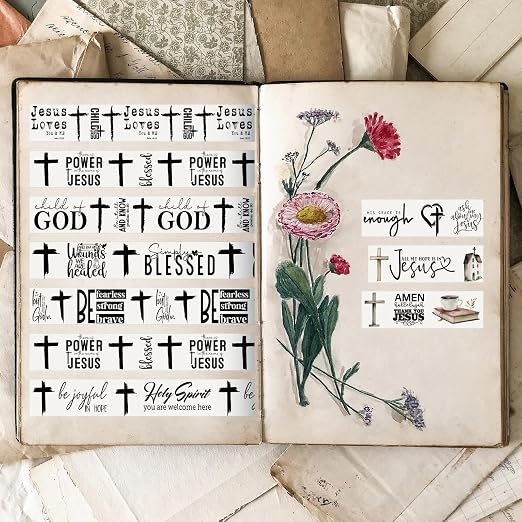 24 Rolls Back to School Christian Washi Tape Gifts Bulk Graduation VBS Religious Scripture Bible Verse Black White Cross Washi Tape for Bible Journaling Crafting Students Study Stationery