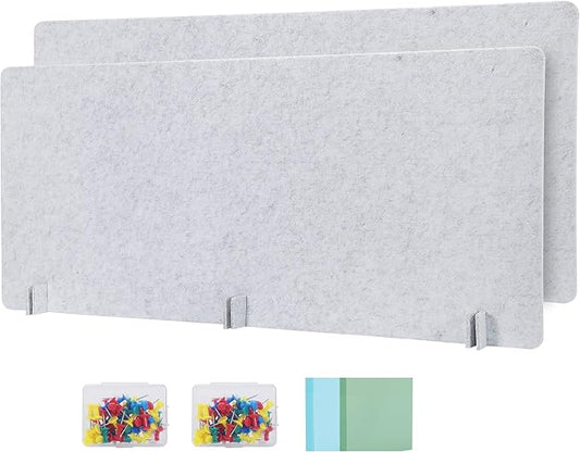 Desk Privacy Panel Acoustic Divider Panel Portable Desk Partition Desk Divider Noise Visual Isolate Table Divider for Student Study Office Library (Gray-2, 59" x 23.6")