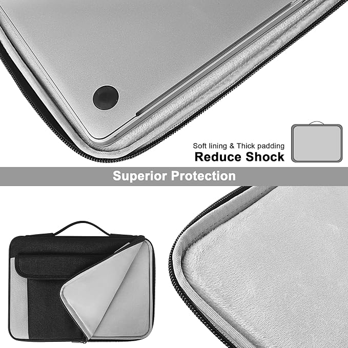 DOMISO 14 Inch Laptop Sleeve Case,Water Resistant Laptop Carry Protective Case with Handle for MacBook Pro M5/M4/M3/M2/M1 Pro/Max A3112 A3401 A3185 A2992 A2918 2026-2021,Black