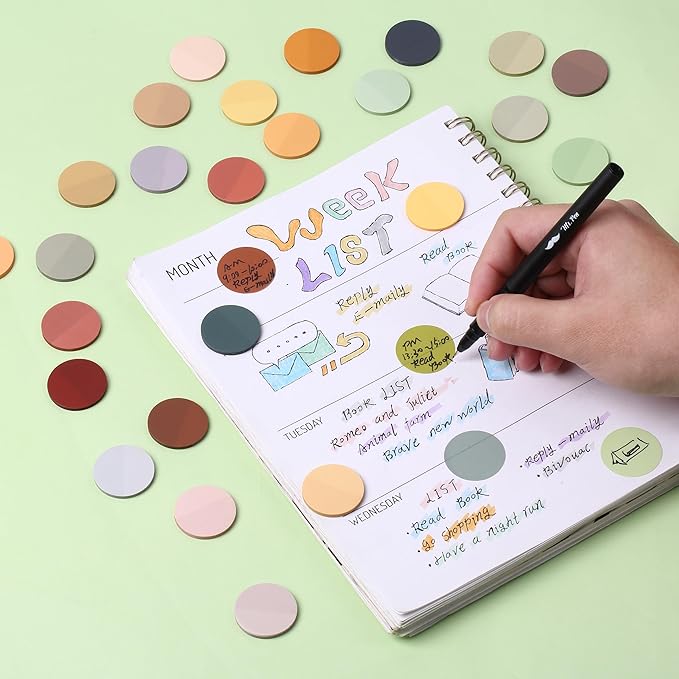 Mr. Pen- Transparent Sticky Note Set, 1120 Sheets, Colorful, Round Transparent Sticky Notes Set