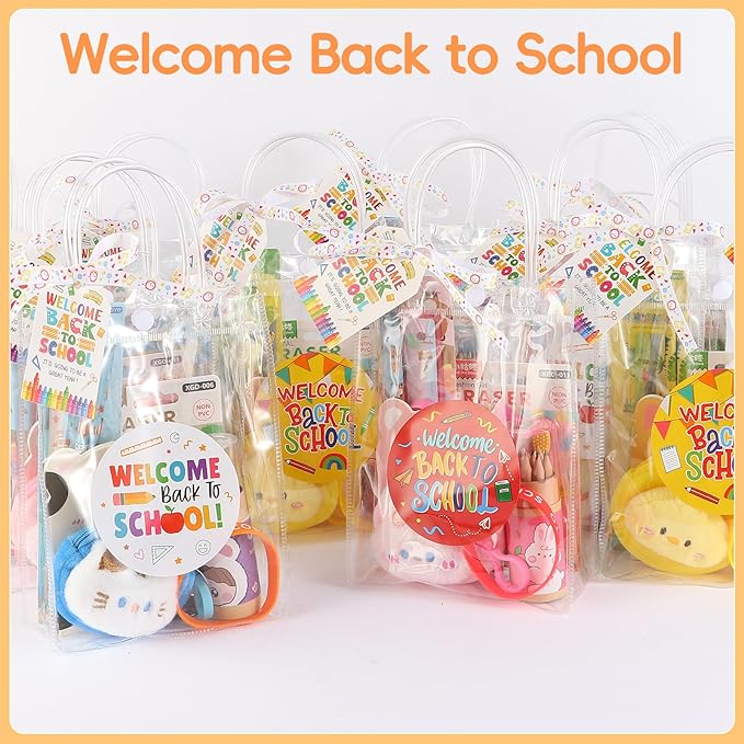 LiYiQ 251 Pcs Back to School Stationery Set, Back to School Supplies Stuff, Pvc Bags Colorful Pencils Erasers Notesbook Stickers for Classroom Goodie Bags Rewards Prizes