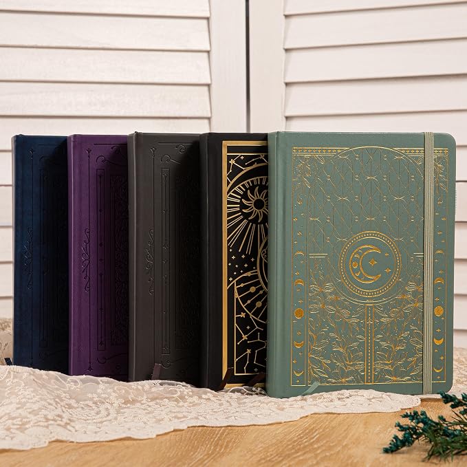 TIEFOSSI Dotted Journal Notebook, 160gsm 256 Numbered Thick Paper, A5 Hardcover Dotted Grid Diary for Women Men Work Writing, Journaling, Drawing, 5.8 x 8.3 in