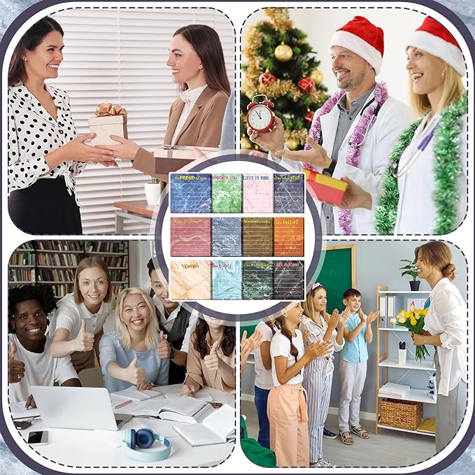Yinder 24 Pcs Inspirational Sticky Notes Thank You Gift Motivational Sticky Note Pad Employee Appreciation Gift Bulk for Staff Coworker Teacher Nurse Office Groups 3 x 3'' (Appreciation,Marble Color)