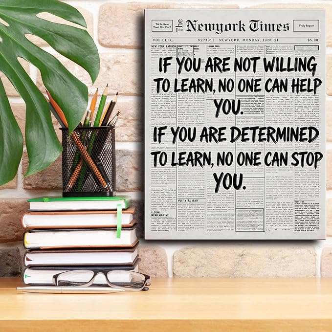 Black And White Newspaper Poster for preppy room Motivational Wall Art Inspirational Office wall art for home decor Positive Quotes wall prints Encouragement Gifts Positive Sayings for Wall Decor . A-521