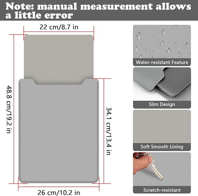 BVYA 13.3-14" Sleeve, PU Leather Laptop Case Compatible with New MacBook Air 13.6/Pro/Max M2/M1 A2779 A2442 14, 13.5 Surface 5/4/3/2/1, Compatible with Laptop 2022 Pro 14 inch