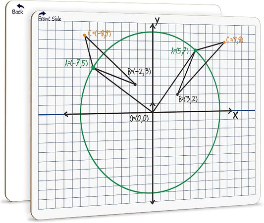 Scribbledo Dry Erase XY Axis Graph Lap Boards 9” X 12” for Student and Classroom Use Math White Board Double Sided White Board