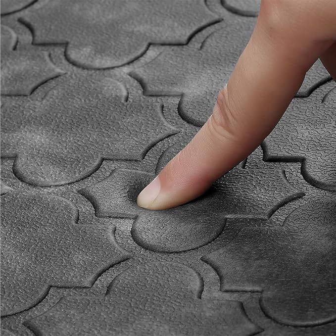 WISELIFE Kitchen Mat Cushioned Anti Fatigue Floor Mat,17.3"x60", Thick Non Slip Water Resistant Kitchen Rugs and Mats, Standing Mat for Floor,Home,Office,Desk,Sink, Grey