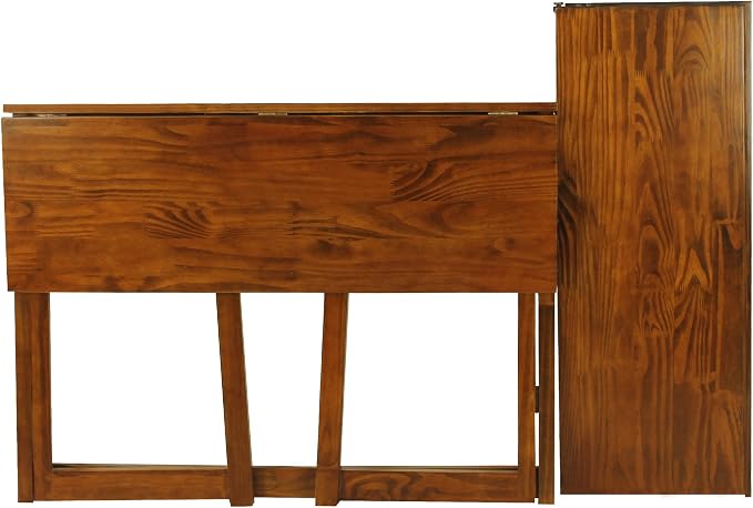 Folding Desk with Pull-Out & USB Port-Warm Brown