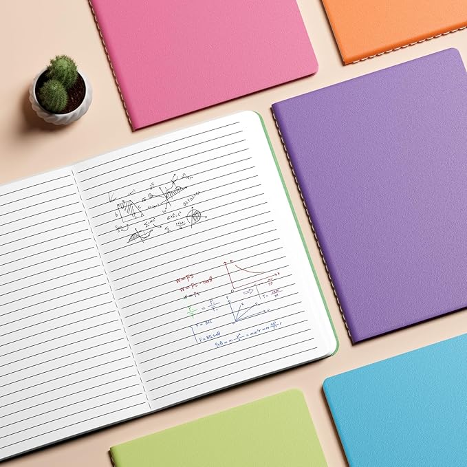 Large Colorful Notebook Journals Bulk, College Ruled, Lined Paper, 8.5x11 inch, 60 Pages, Journal Set for Travelers, Students and Office, Composition Diary Subject Notebooks Planner, 12 Pack