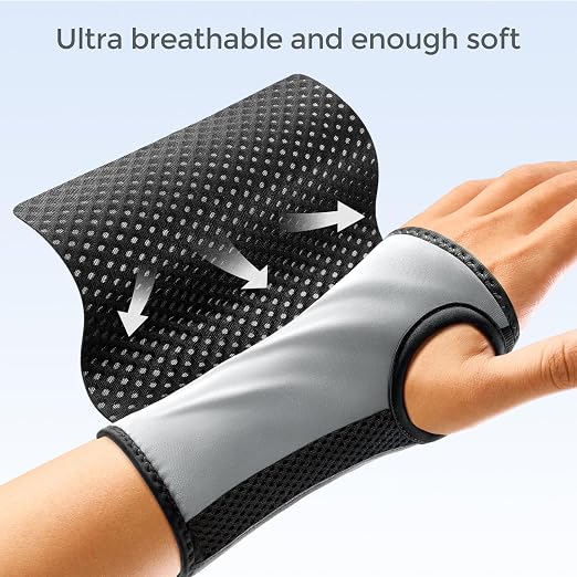 FREETOO Wrist Brace for Carpal Tunnel,[New Upgrade-Anatomically shaped] Adjustable Wrist Support Splint for Men and Women,Hand Brace for Pain Relief, Tendinitis,Arthritis,Left Hand,Larger,Black | Wrist Splint Hand Brace, Breathable Mesh Fabric, Women M...