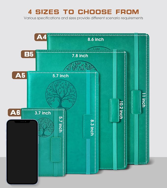 Biuwory Lined Journal Notebook for Women Men,256 Pages B5 Large Hardcover Leather Journals for Writing,Travel,Business,Work & School,College Ruled Notebooks for Note Taking,Diary Notepad 7.8"×10.2"