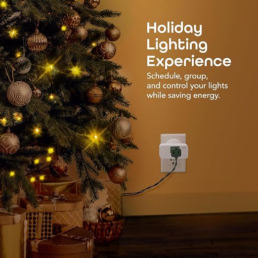 Geeni Smart Plug Mini 15A WiFi Outlet 2-Pack, Compatible with Alexa Google Home, No Hub Required, App Remote Control, UL Certified White