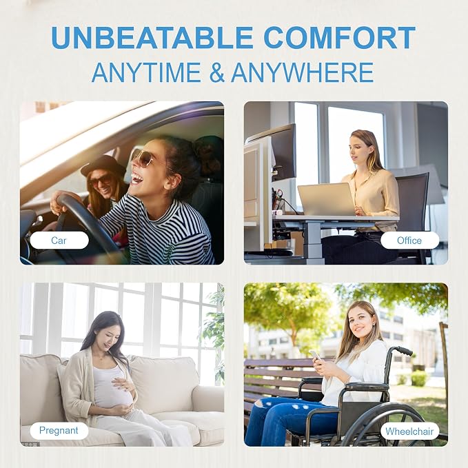 Lofty Aim Car Seat Cushion, Comfortable Memory Foam Seat Pillow for Driving, Sciatica-Back Pain Relief, Cushion for Car-Truck, Office, Wheelchair - Mesh Gray