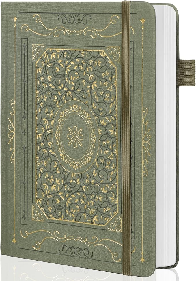 TIEFOSSI Lined Notebook, 100gsm Thick Paper, Hardcover College Ruled Journals for Women Men, 320 Numbered pages, for Travel, School and Office Use