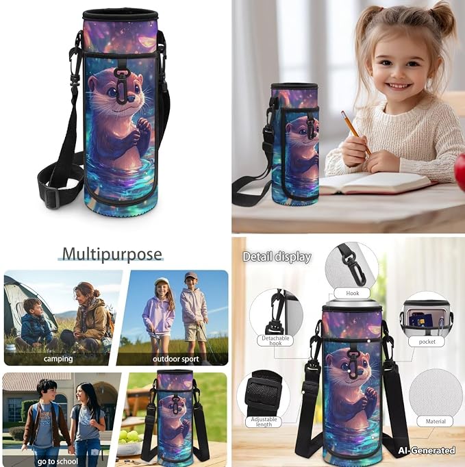 Doojoayie Girls Backpack with Lunch Box Cute Otter Bookbag for School Kindergarten Backpack for Girls Best Back to School Bags as Gifts Heavy Duty Back Pack for Preschool Kids