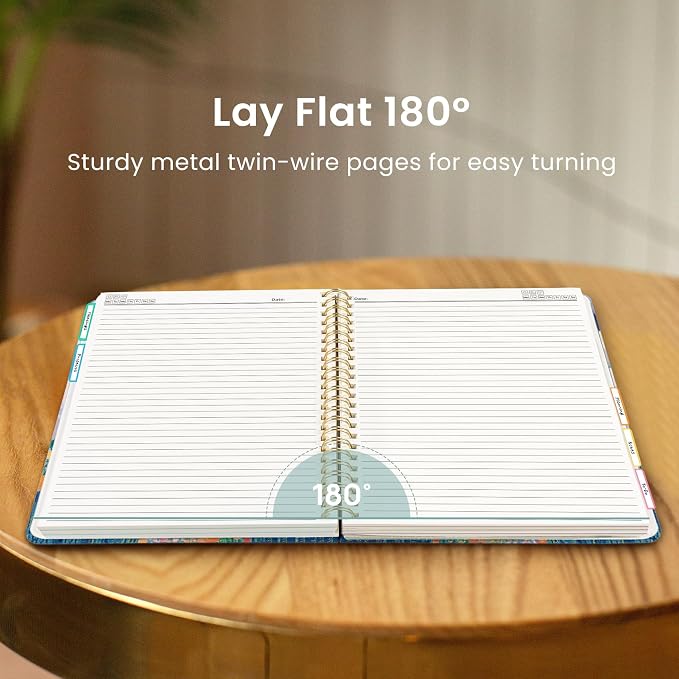 Large Spiral Lined Notebooks for Work with Removable Dividers & Tabs, 8.5"x11" Pretty Hardcover 5 Subject Notebook Journal for Women, College Ruled, Perfect for Study & Office Organization, 280 Pages, Balloon Valley