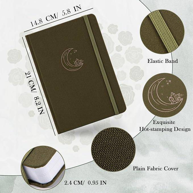 MGGAO Bullet Dotted Journal, No Bleed Thick 160gsm Dotted Journal, A5 Dot Notebook, 5.8 X 8.2 IN, Hardcover Notebooks for Personal Organizers