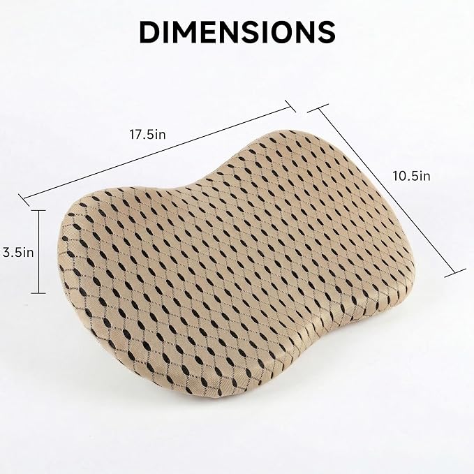 Livtribe Car Seat Cushion - Memory Foam Seat Pad for Sciatica & Lower Back Pain Relief - Driving Cushion with Breathable Mesh Cover - Road Trip Essentials for Drivers (3D Beige)